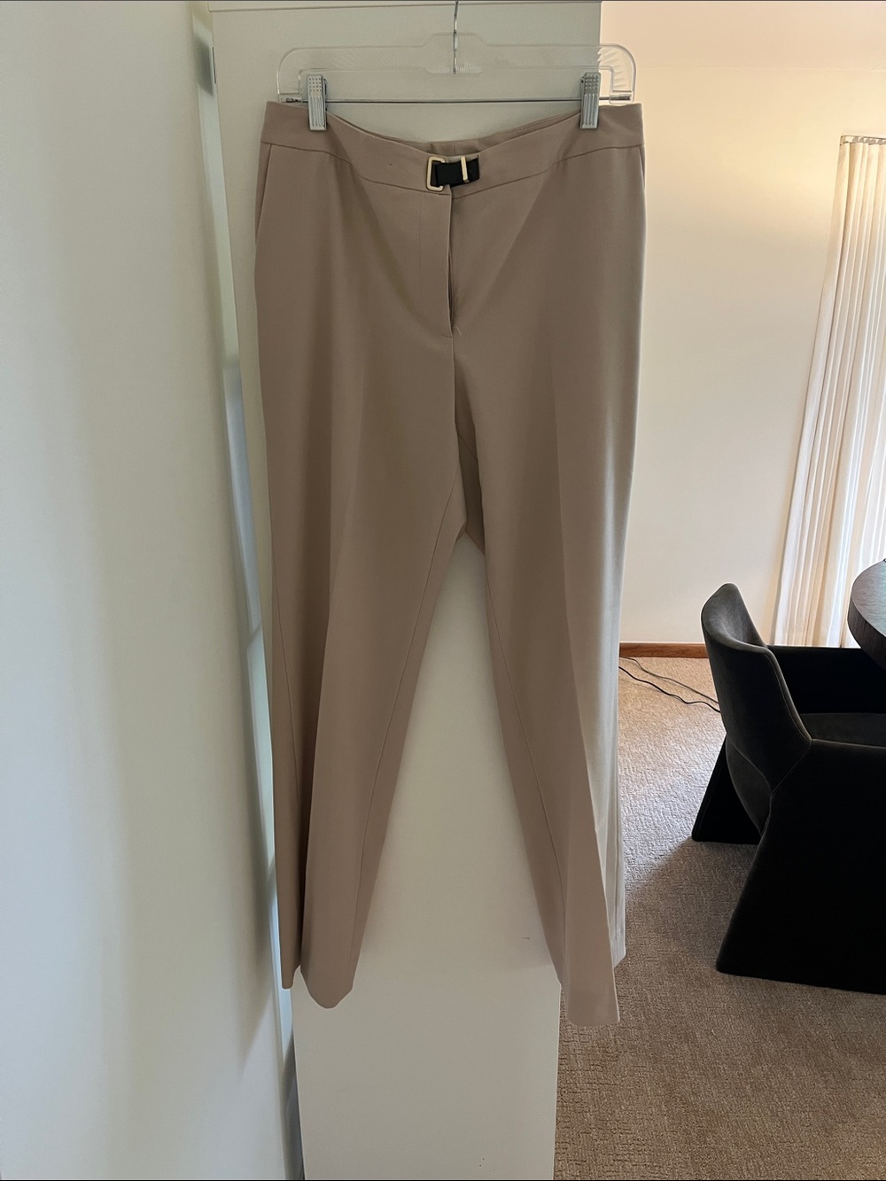 Calvin Klein Tan Straight-Leg Dress Trousers